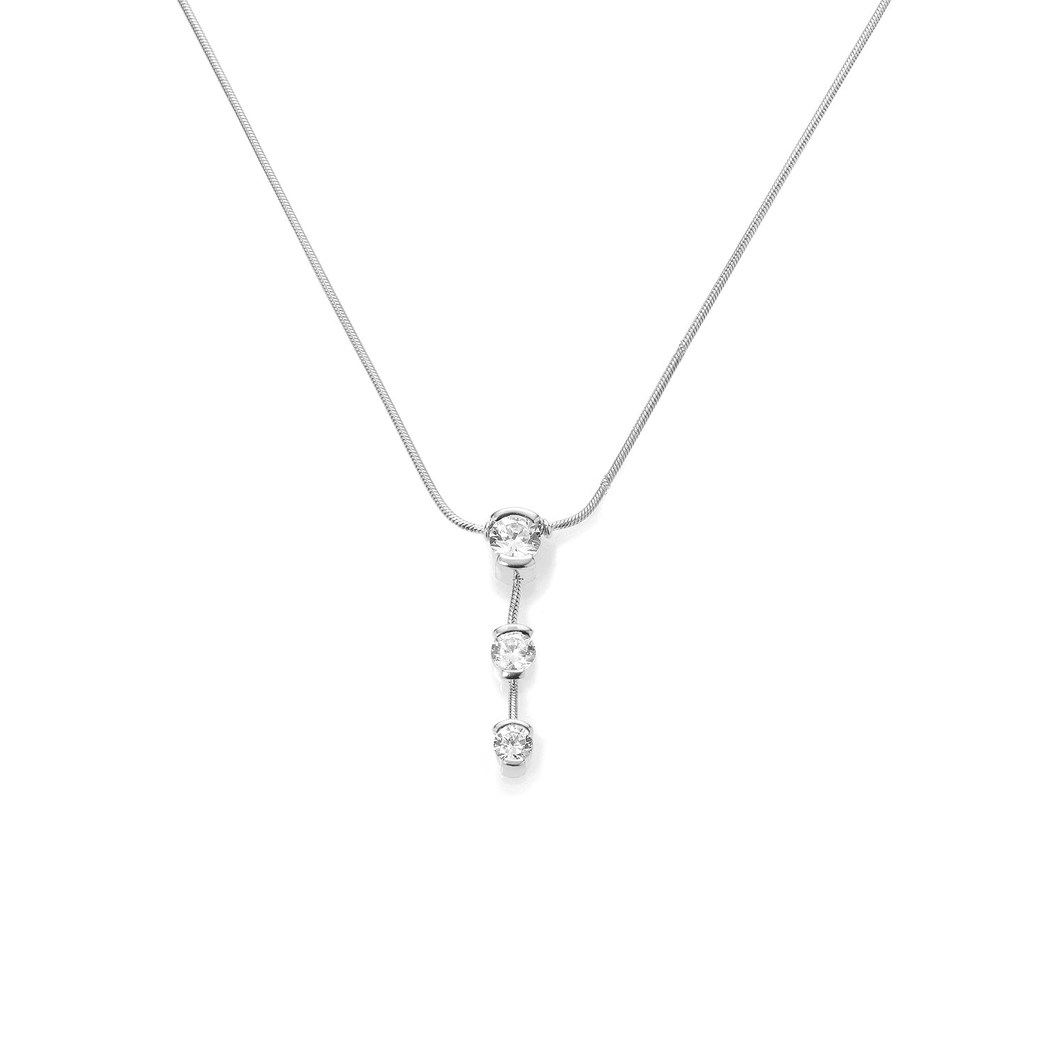 Garden Lights Diamond Necklace 18Karat 3 Diamonds 1.00cts TW