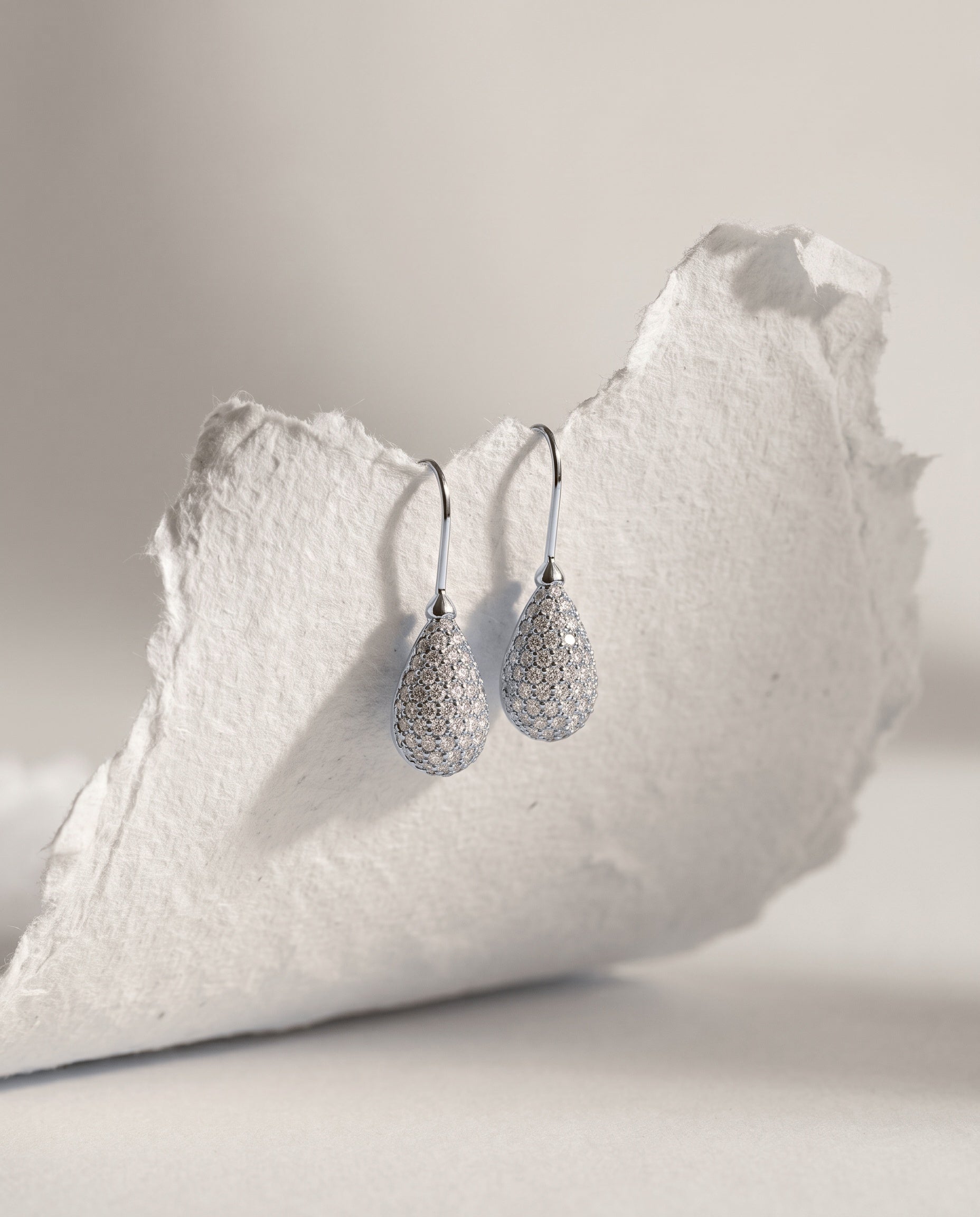 Diamond Drop Earrings 18Karat 116 Diamonds 1.80 TW