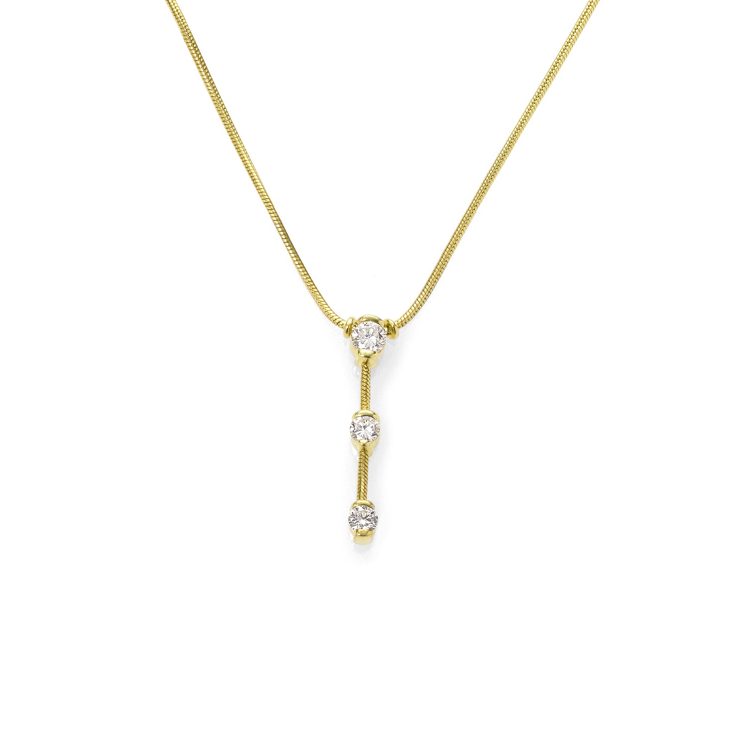 Garden Lights Diamond Necklace 18Karat 3 Diamonds 0.25cts TW