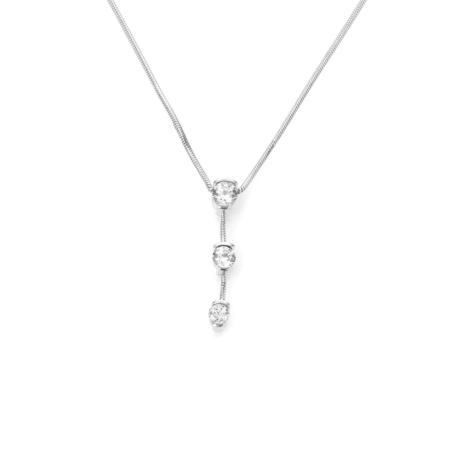 Garden Lights Diamond Necklace 18Karat 3 Diamonds 0.38cts TW