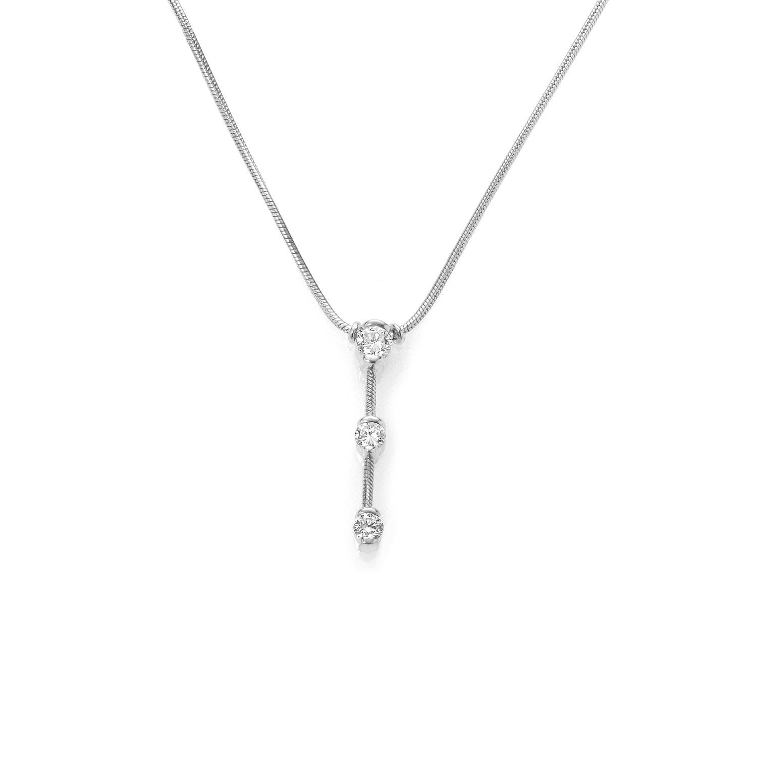 Garden Lights Diamond Necklace 18Karat 3 Diamonds 0.25cts TW