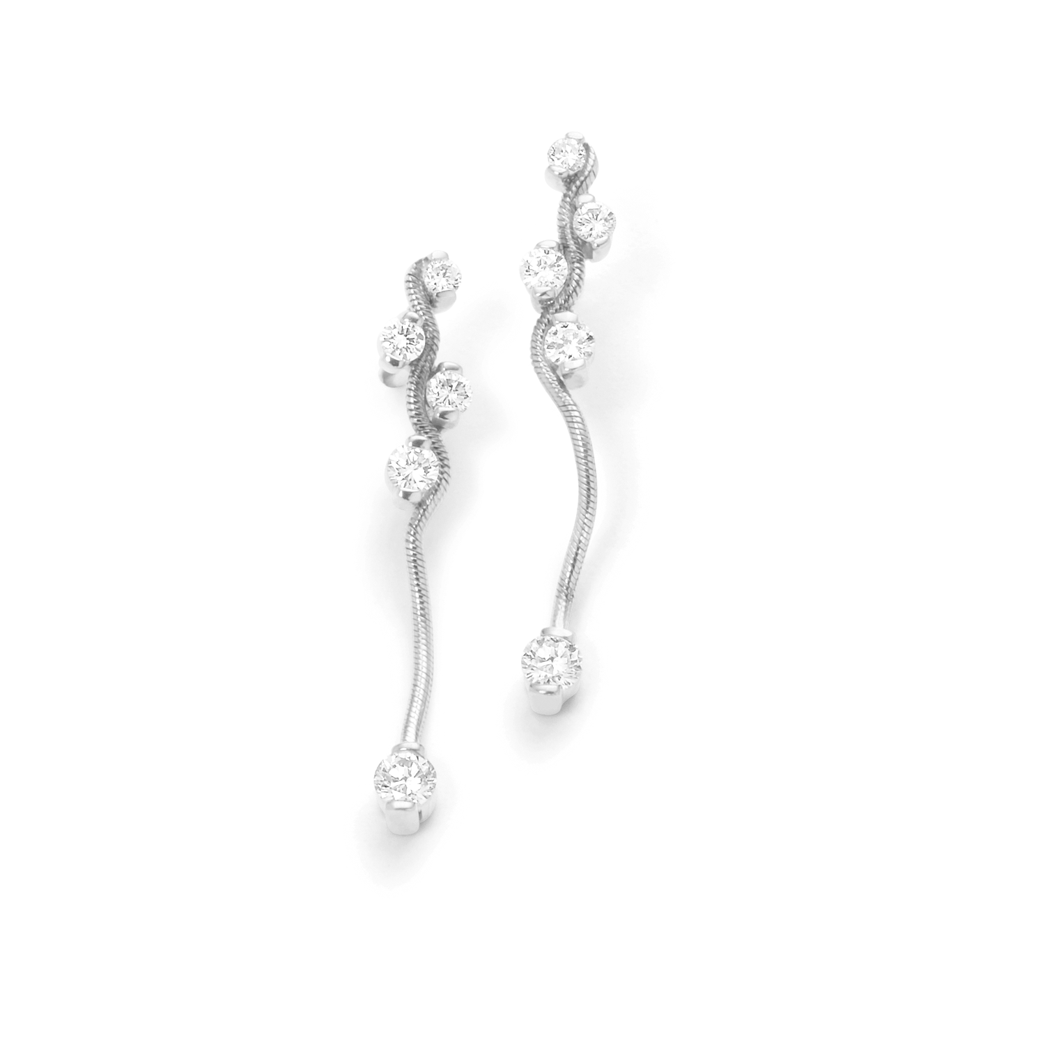 CurliCue Diamond Earrings 18Karat 10 Diamonds 0.60cts TW