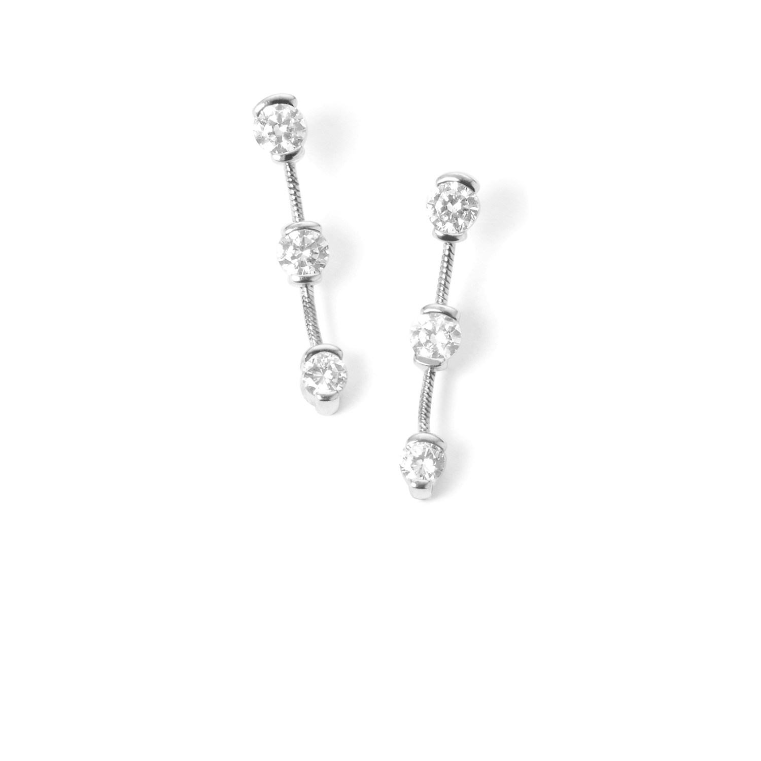 Garden Lights Diamond Earrings 18Karat 6 Diamonds 0.76cts TW