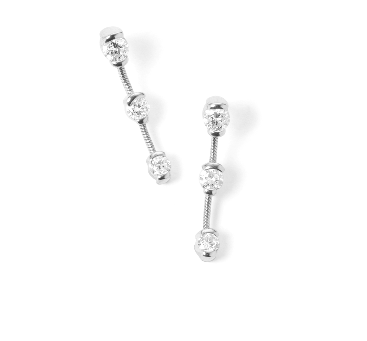 Garden Lights Diamond Earrings 18Karat 6 Diamonds 0.50cts TW