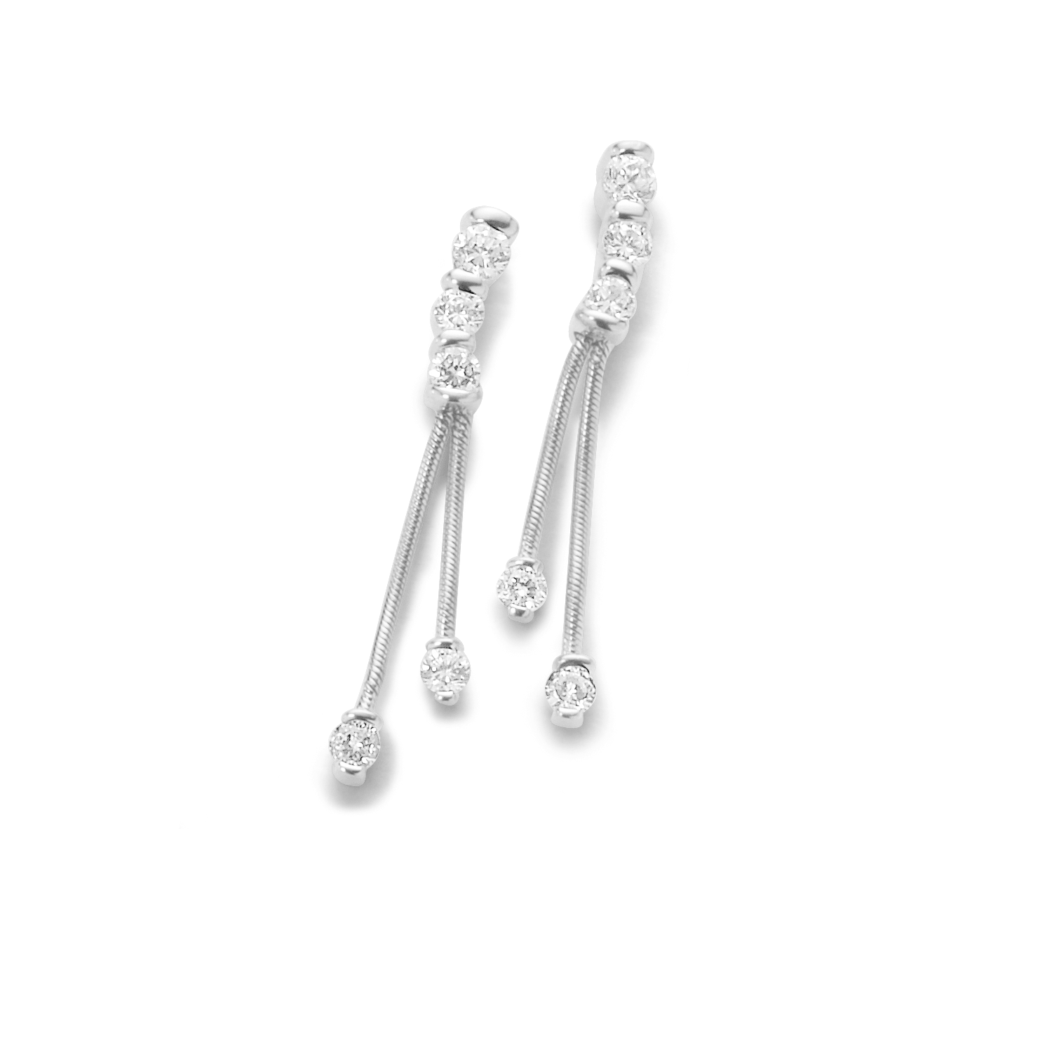 Stylish Diamond Earrings 18Karat 10 Diamonds 0.70cts TW