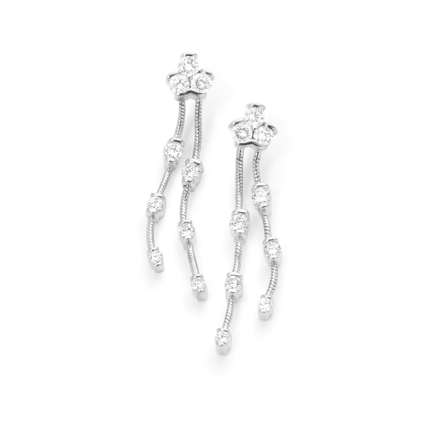 CurliCue Diamond Earrings 18Karat 16 Diamonds 0.66cts TW