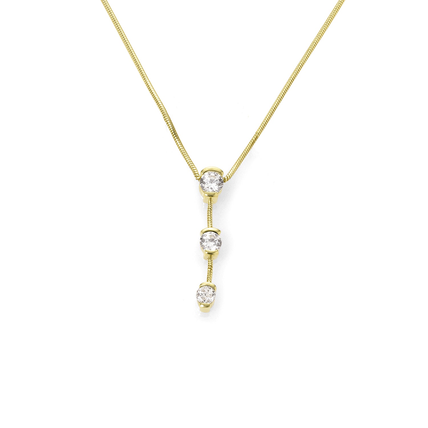 Garden Lights Diamond Necklace 18Karat 3 Diamonds 0.38cts TW